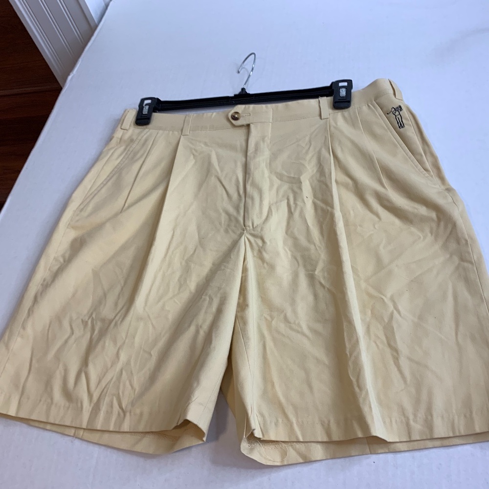 Sansabelt System Mens Sz 36 Yellow Pleated Front S